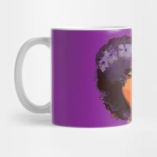 Beauty Woman Floral Afro Natural Hair Mug